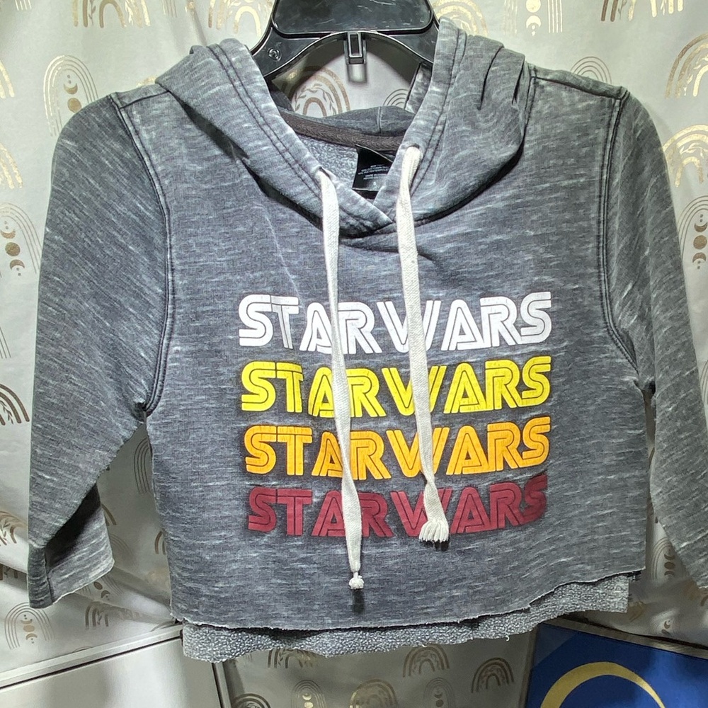 Star Wars Gray Hoodie with Multicolor Text